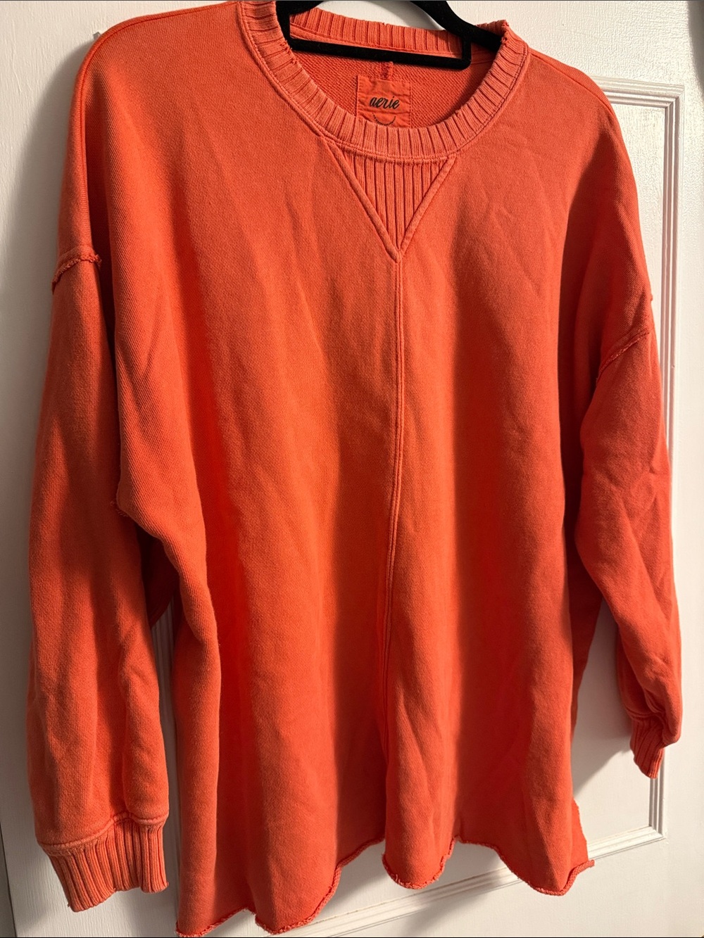 aerie Bright Orange Relaxed Crewneck Sweatshirt